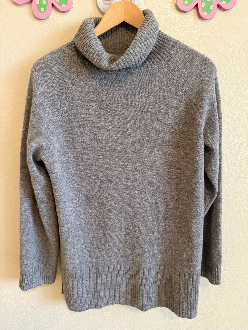 41th Hawthorn Gray Cashmere-Blend Turtleneck Sweater Size L